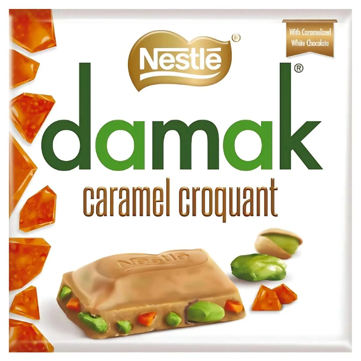 Damak - Caramel White Chocolate with Pistachio & Caramel Croquant - 60g