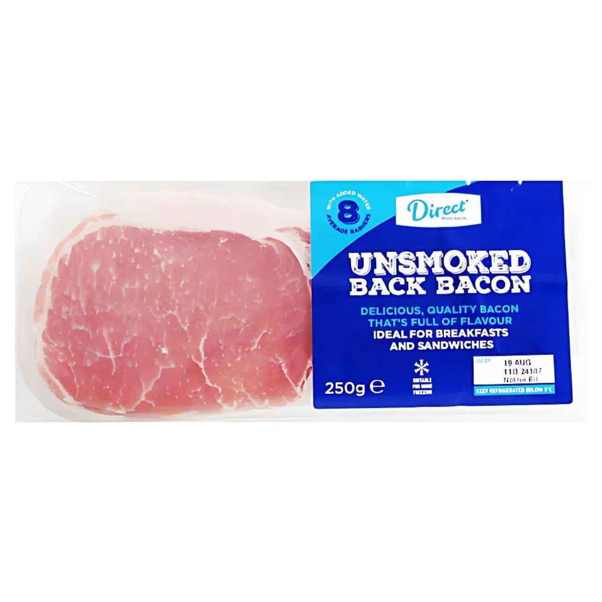 Direct - Unsmoked Back Bacon - 250g