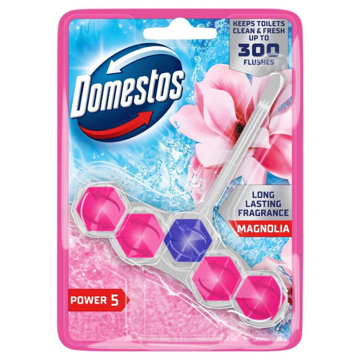 Domestos - Power 5 Magnolia Rim Block - 50g