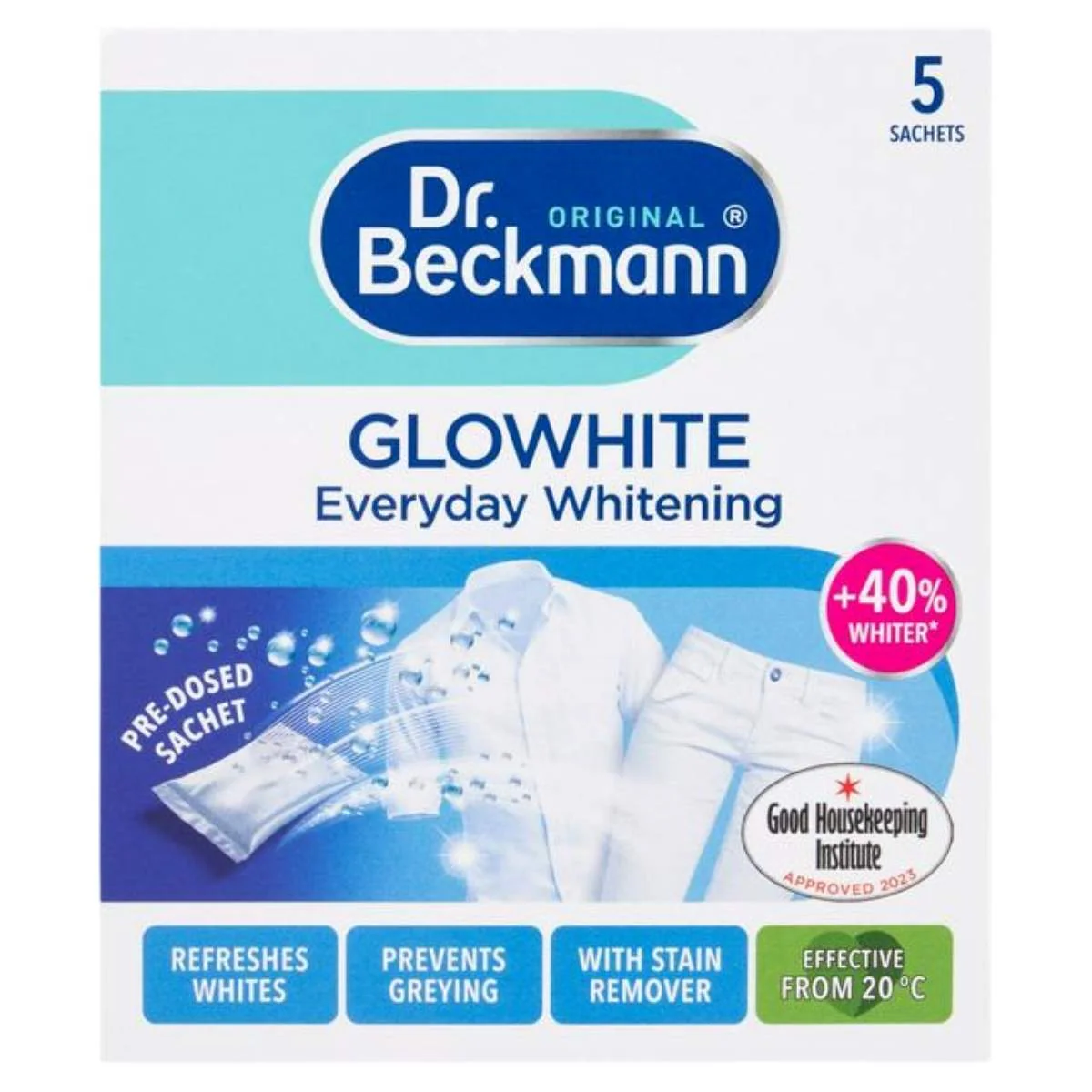 Dr. Beckmann - Glowhite Everyday Fabric Whitener - 5 x 40g