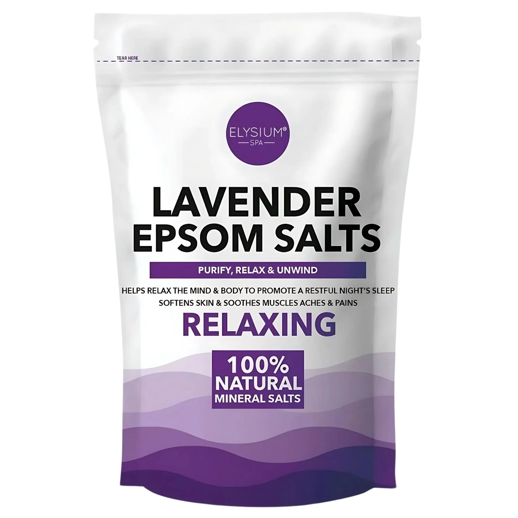 Elysium - Lavender Epsom Salts 100% Natural Mineral Salts - 450g