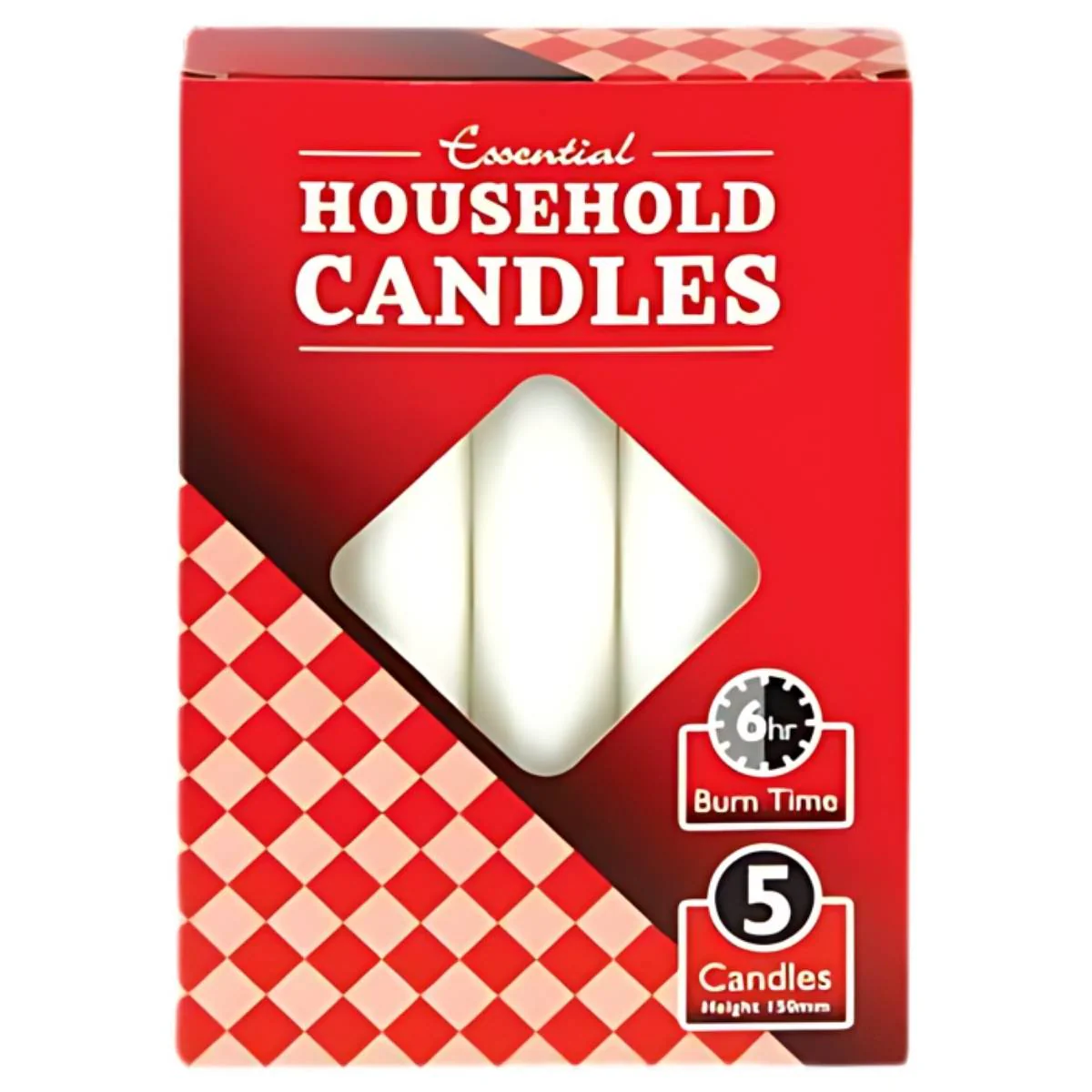 Essential - 5 Household Candles - 150mm