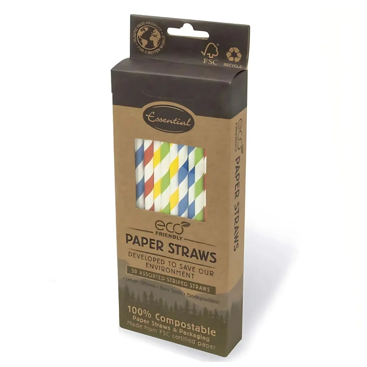 Essential - Eco Friendly Paper Straws - 50 pcs