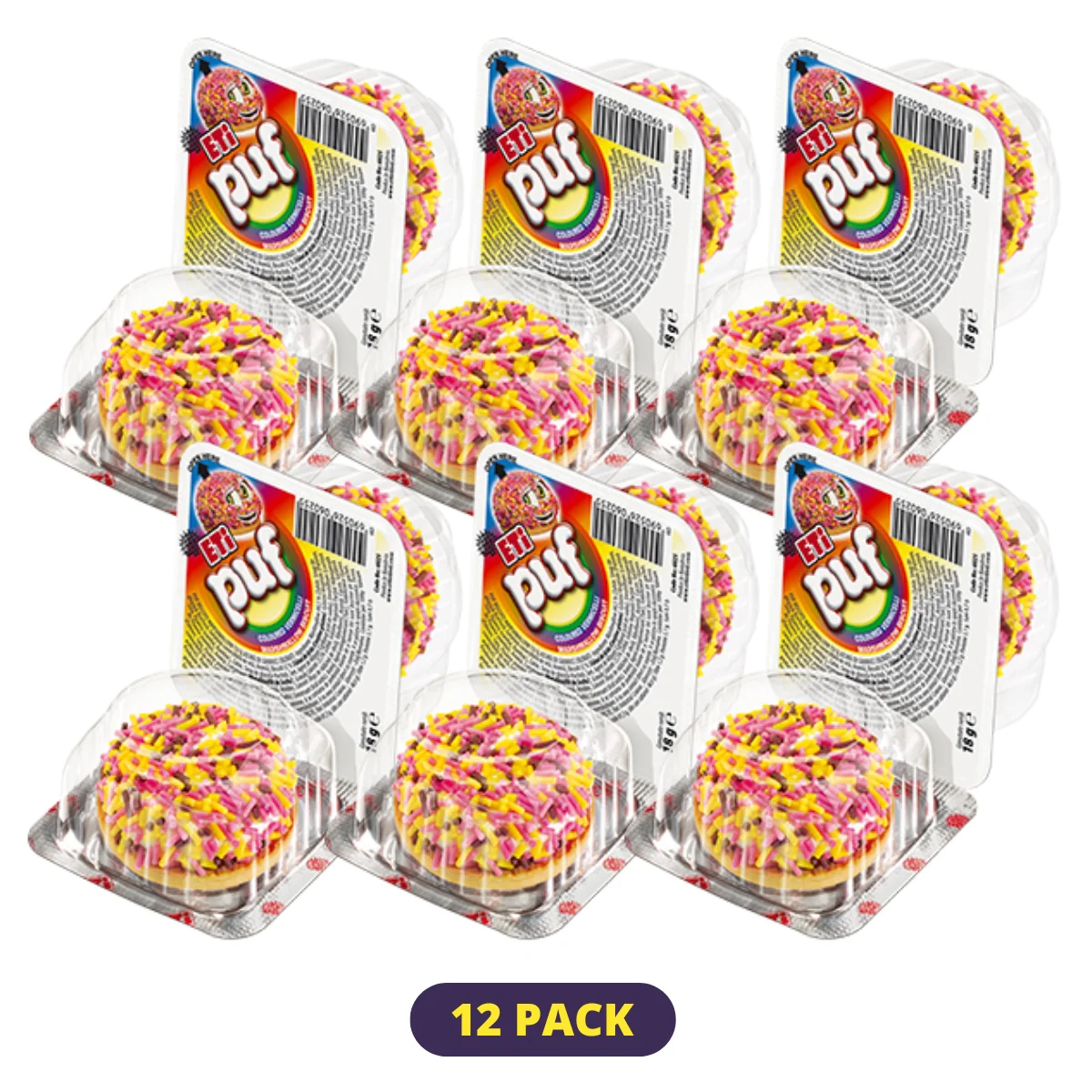 Eti Puf - Rainbow Marshmallow Biscuit Snacks - 12 x 18g