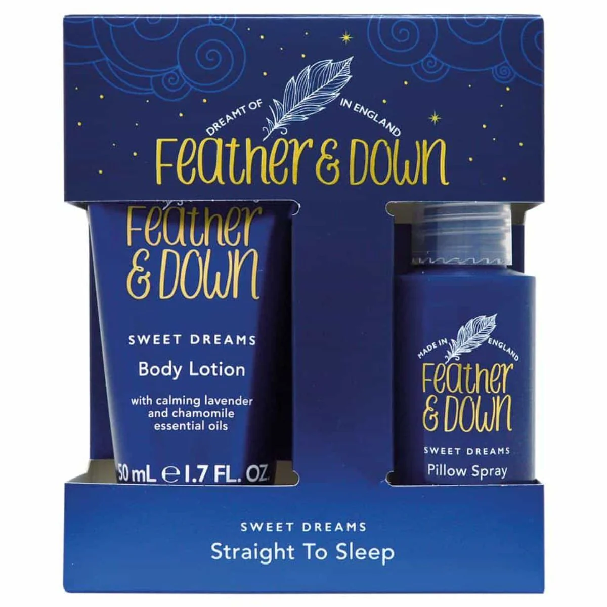 Feather and Down - Straight to Sleep Gift Set - 50ml Pillow Spray and 50ml Body Lotion