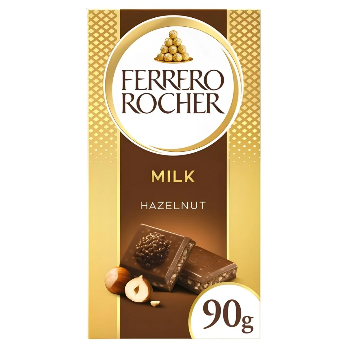 Ferrero Rocher - Milk Chocolate Bar With Hazelnuts & Cocoa Filling - 90g