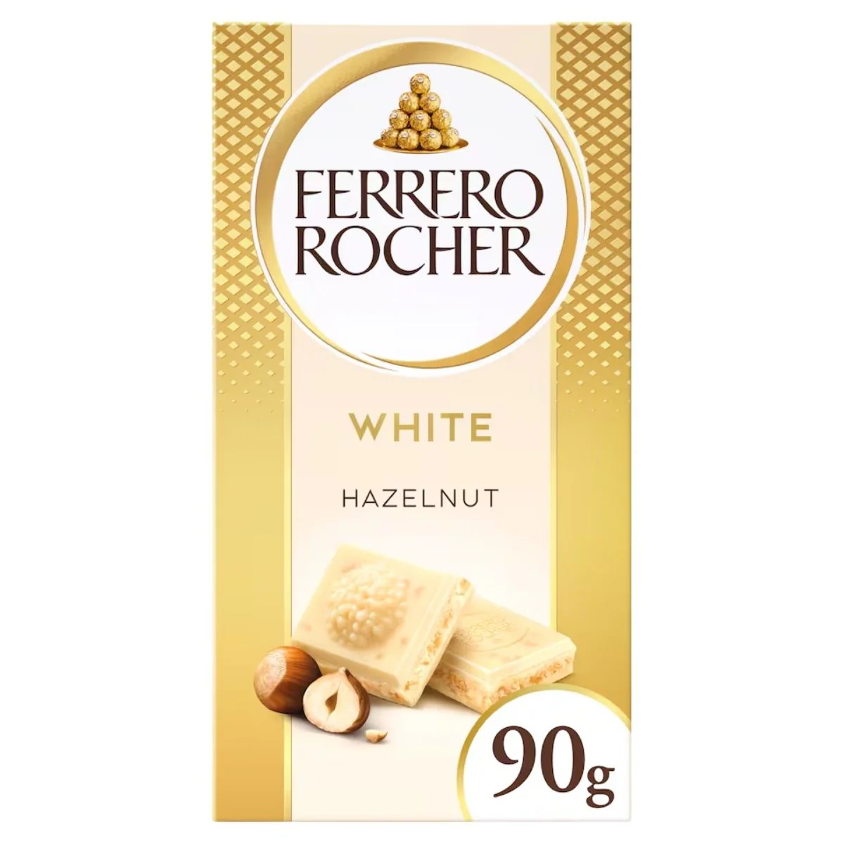 Ferrero Rocher - White Chocolate Bar With Hazelnut Cream & Pieces - 90g
