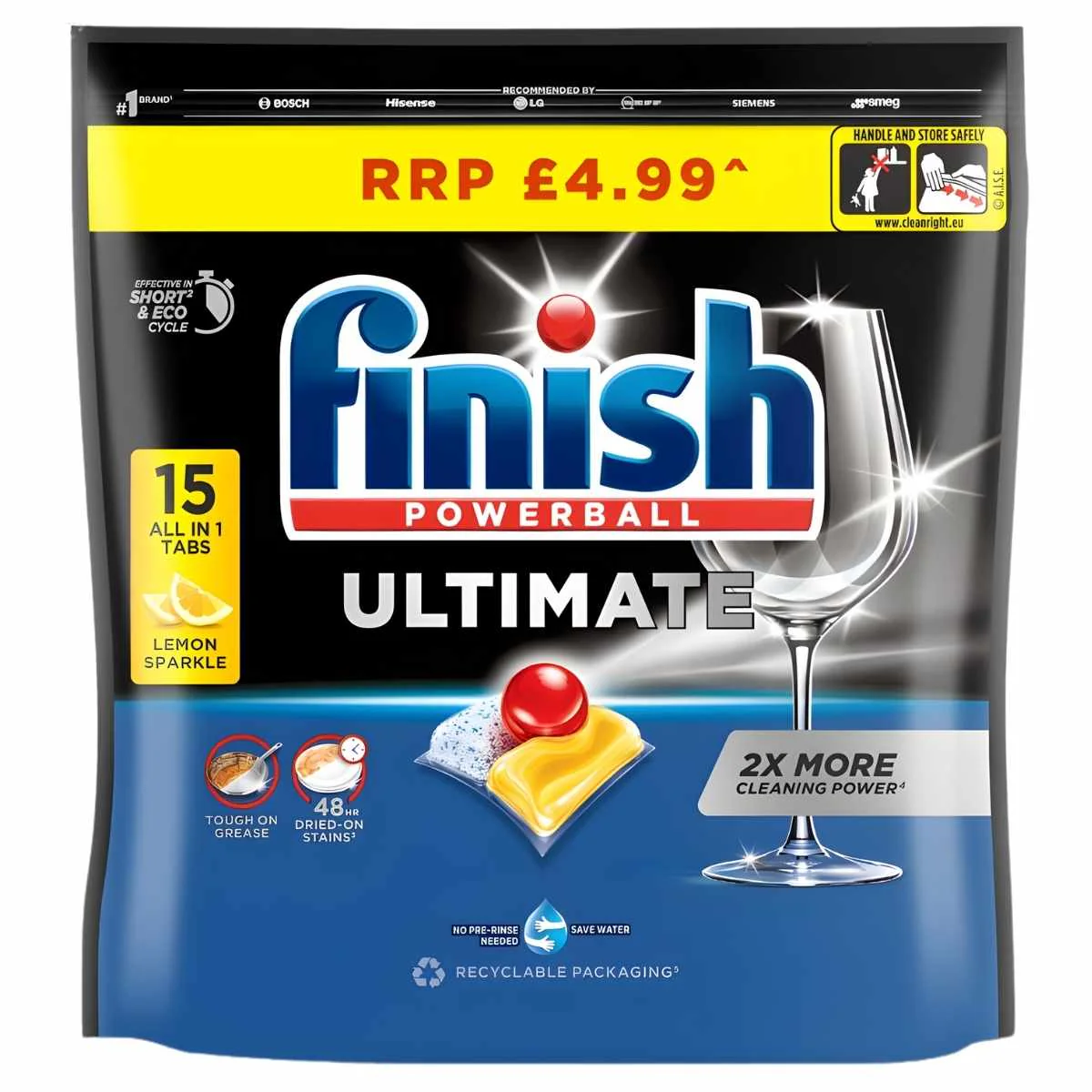 Finish - Ultimate Lemon Sparkle Dishwasher Tablets - 15 Tabs