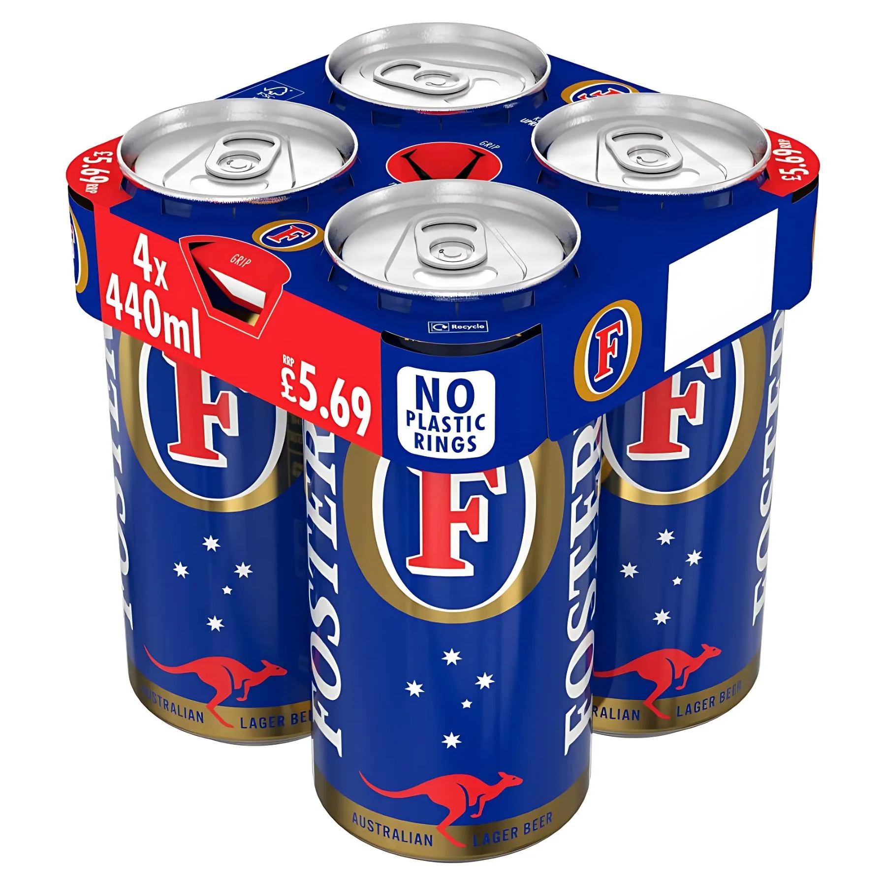 Fosters - Lager Beer Can (3.7% ABV) - 4 x 440ml