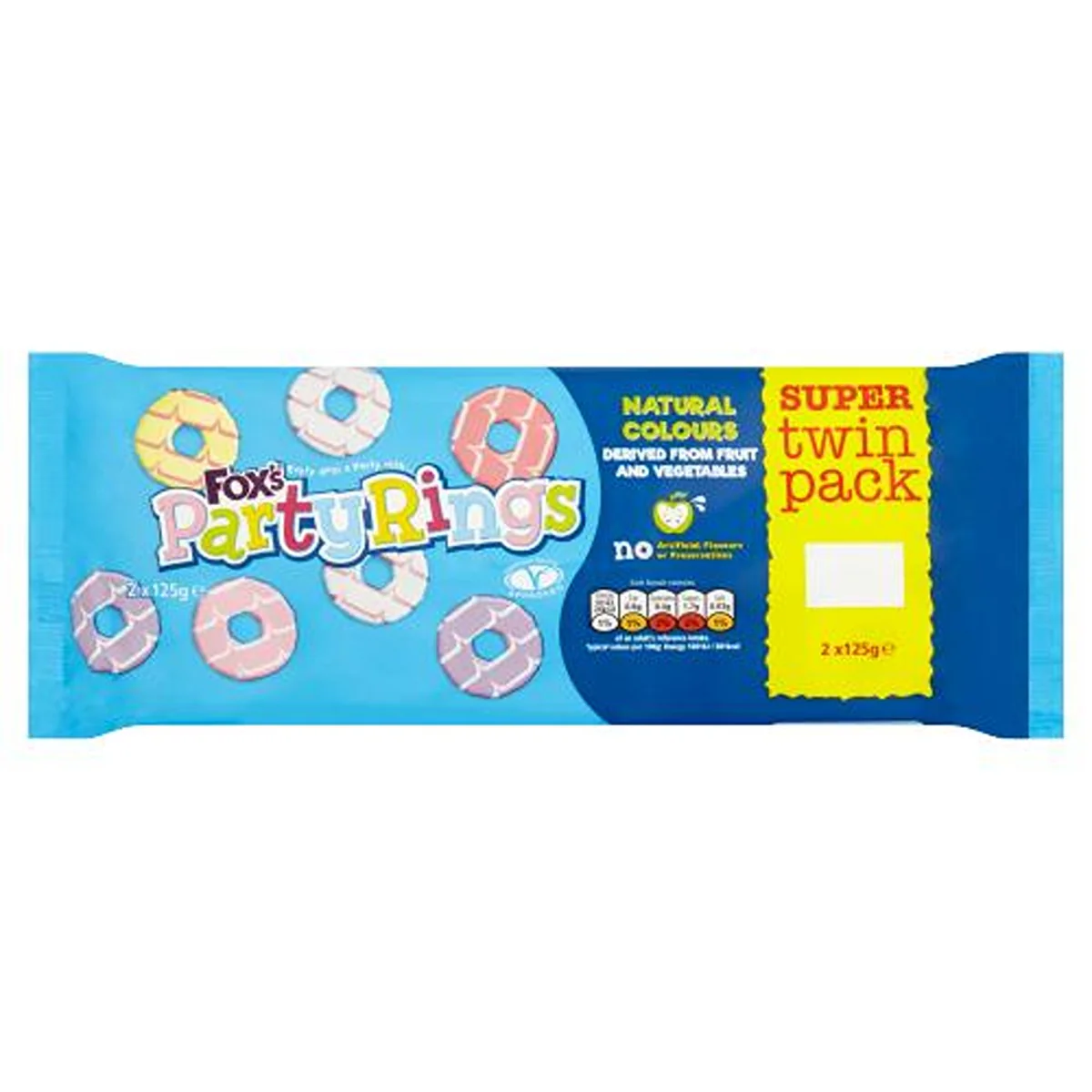 Foxs - Party Rings Super Twin Pack - 2 x 125g