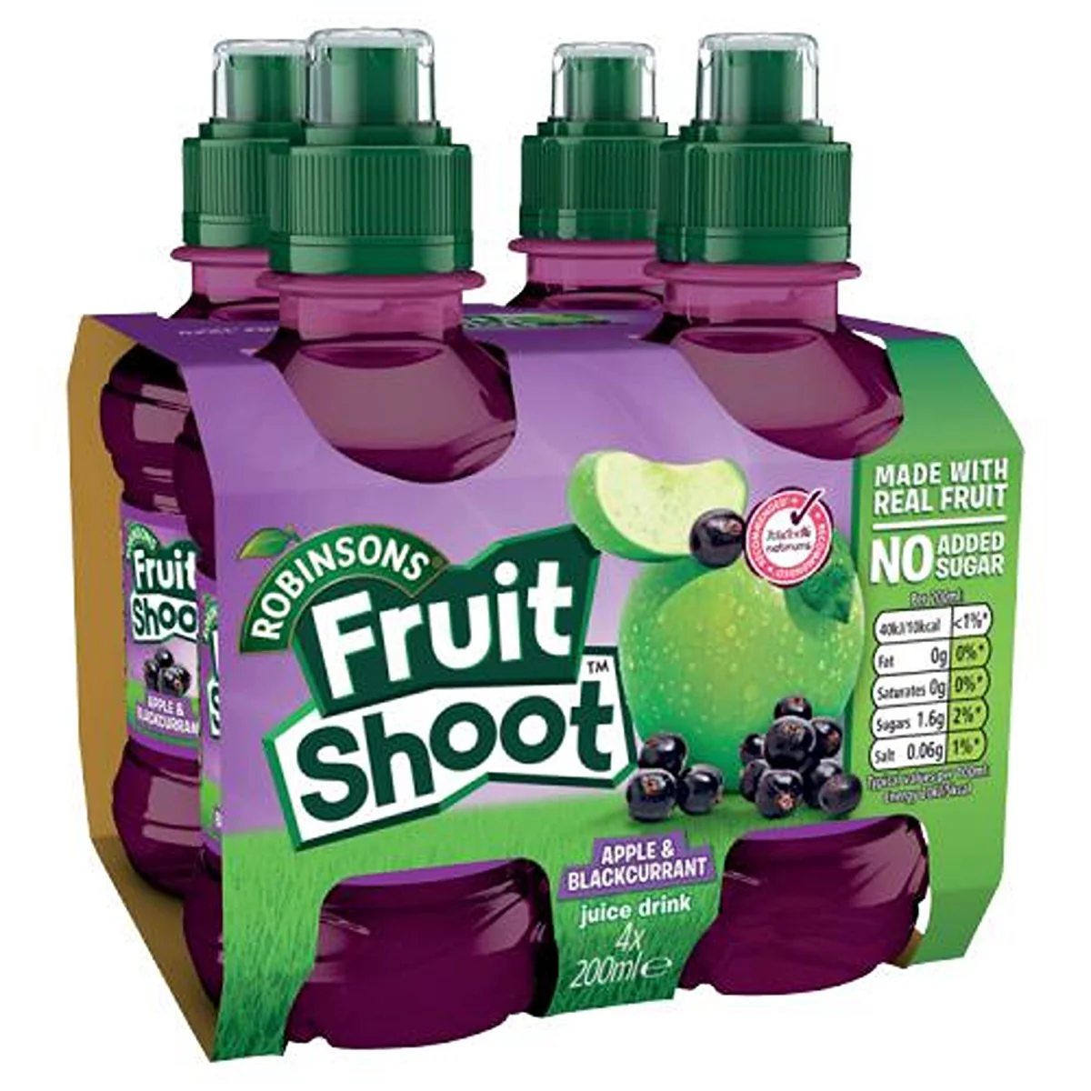 Robinsons - Fruit Shoot Apple & Blackcurrant Juice Drink - 4 x 200ml