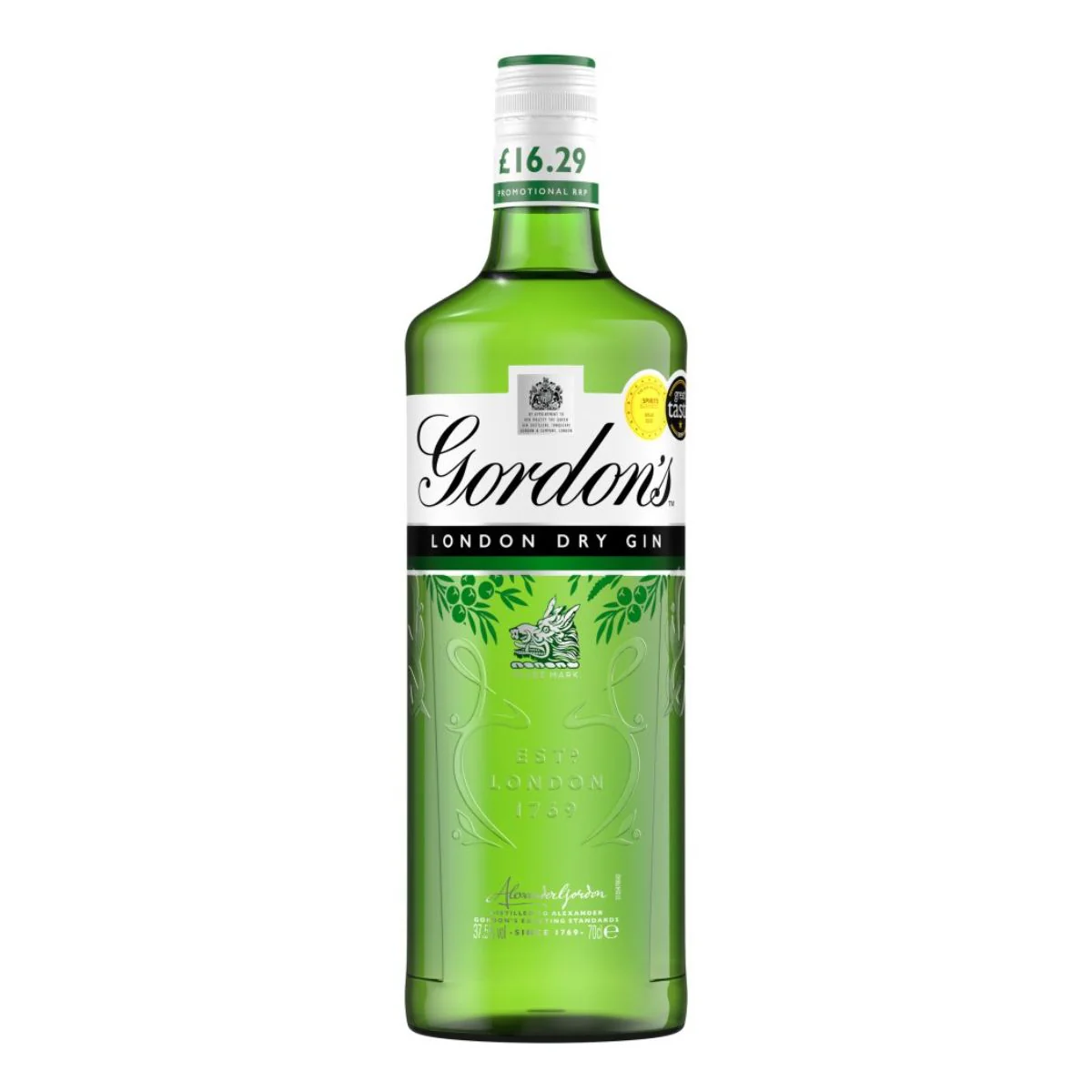 Gordons - London Dry Gin (37.5% ABV) - 70cl