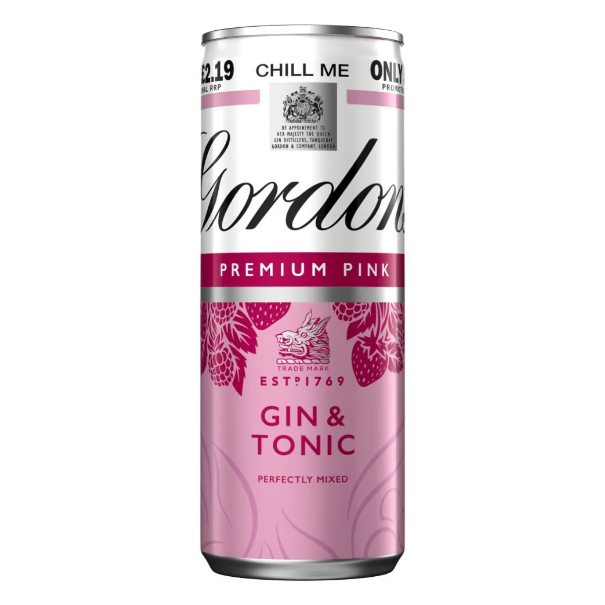 Gordons - Premium Pink Gin & Tonic (5.0% ABV) - 250ml