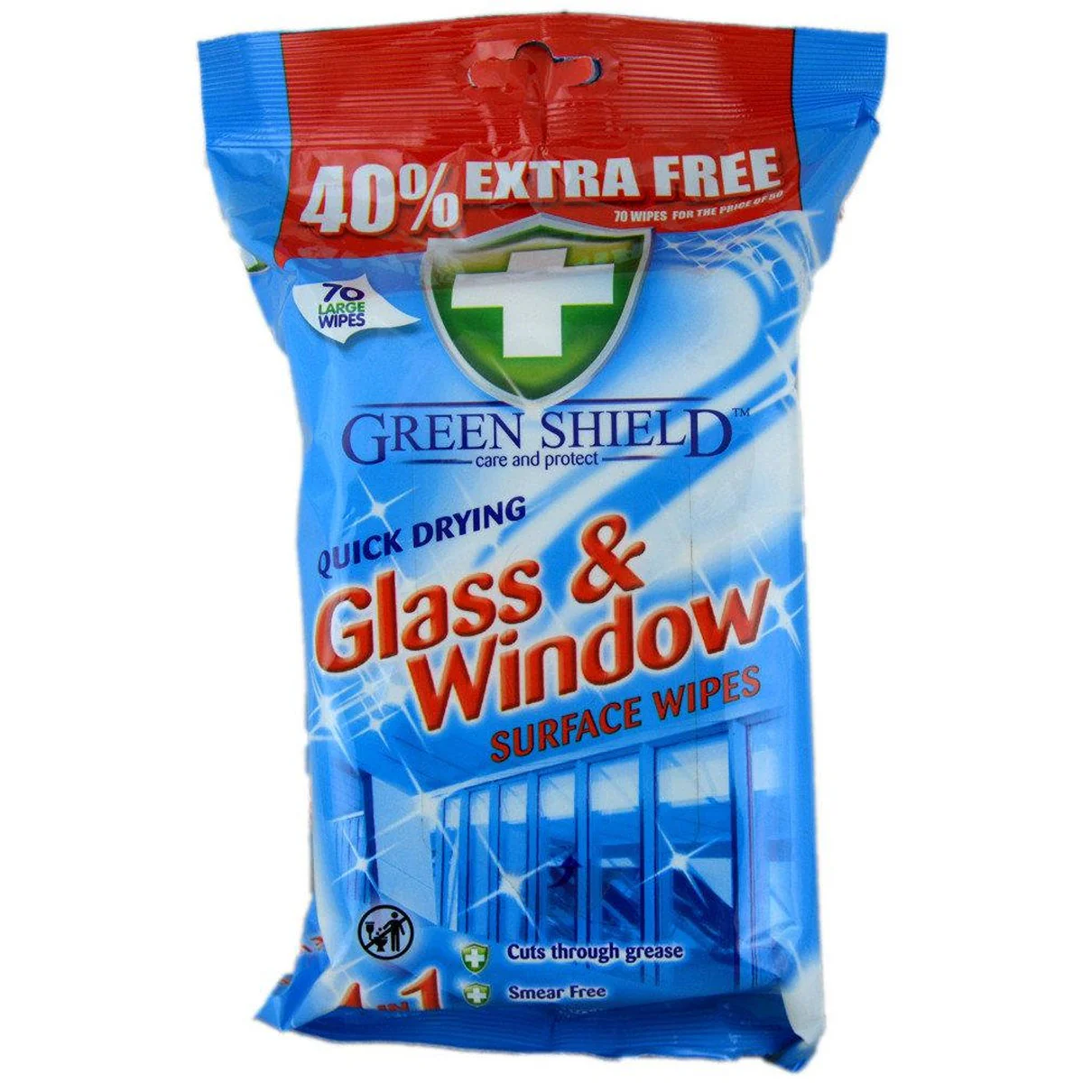 Green Shield - Glass & Window Wipes - Pack of 70
