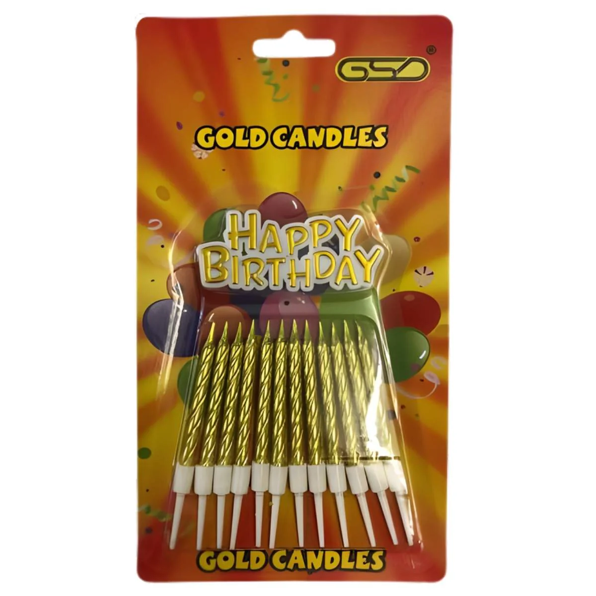 GSD - Birthday Gold Candles - 12pcs