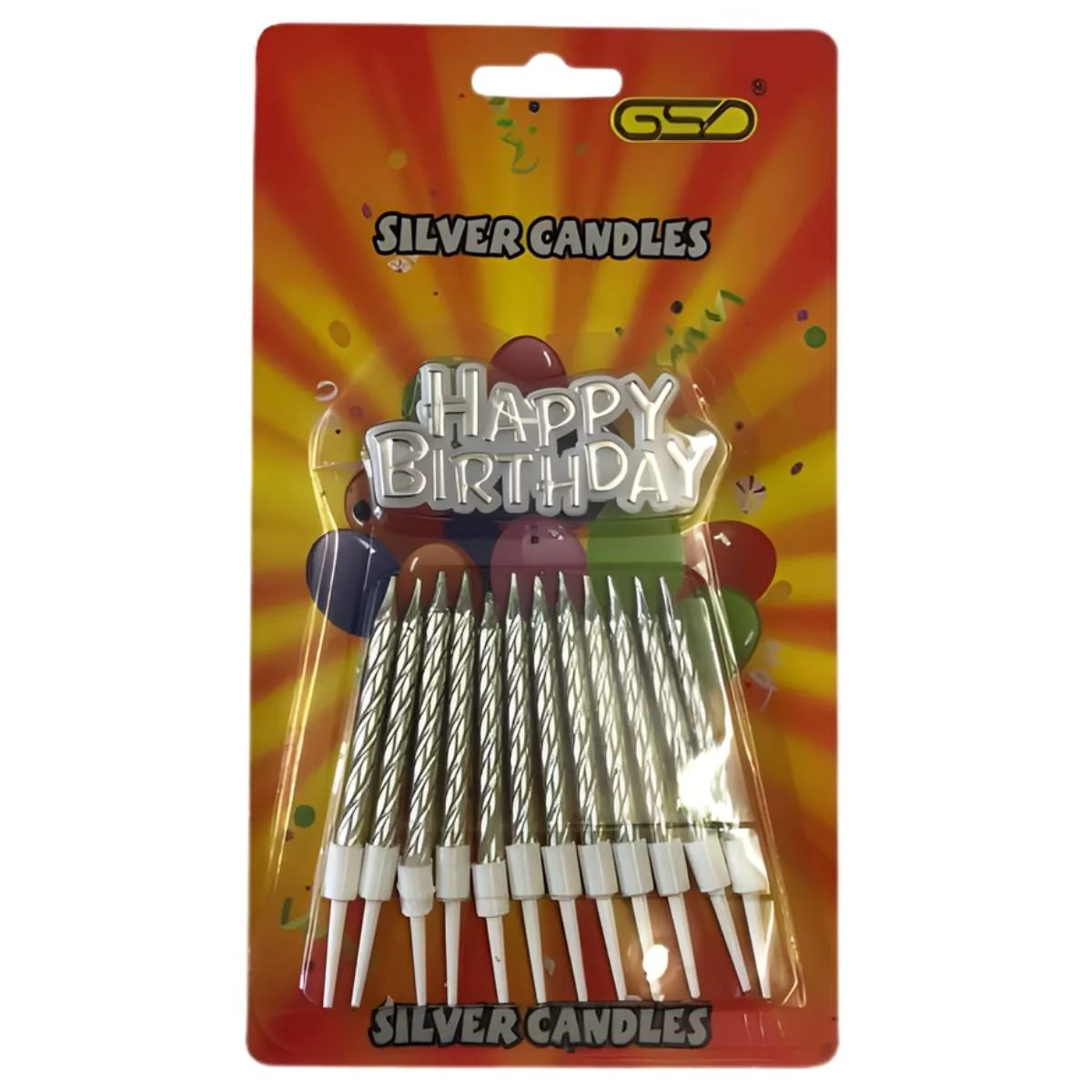 GSD - Birthday Silver Candles - 12pcs