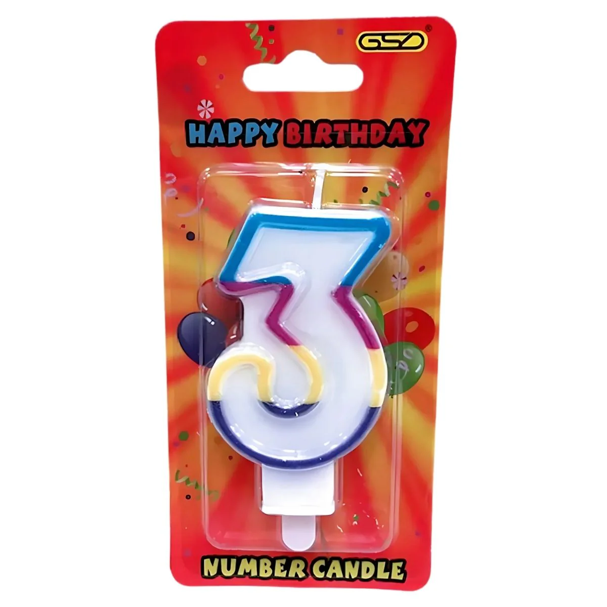 GSD - Number 3 Candle - 1 Pcs