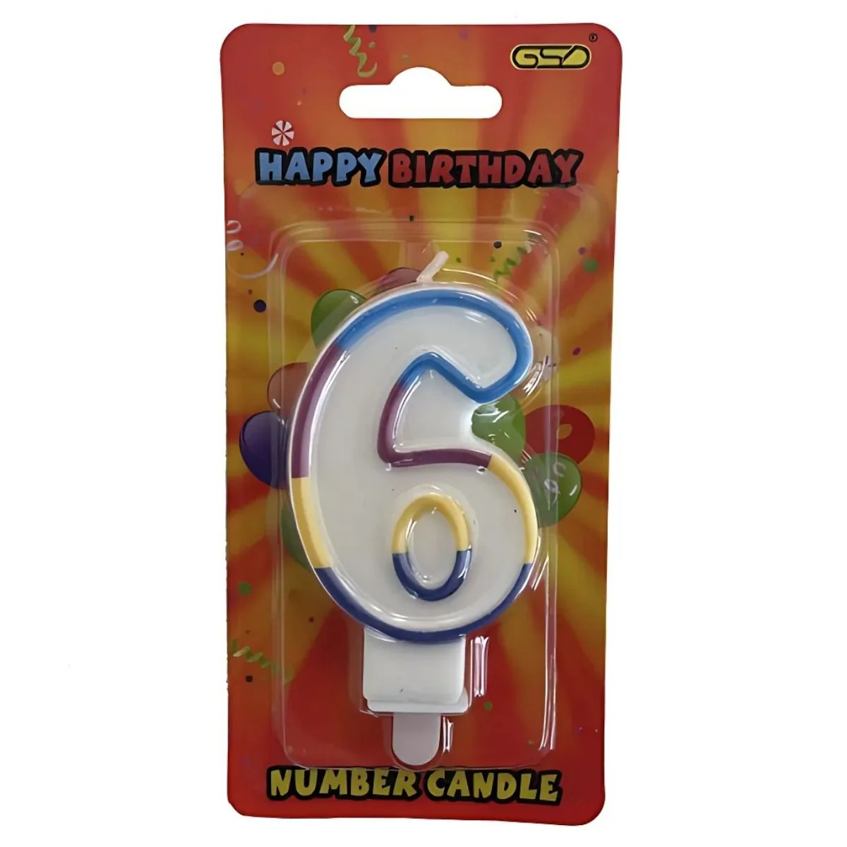 GSD - Number 6 Candle - 1 Pcs
