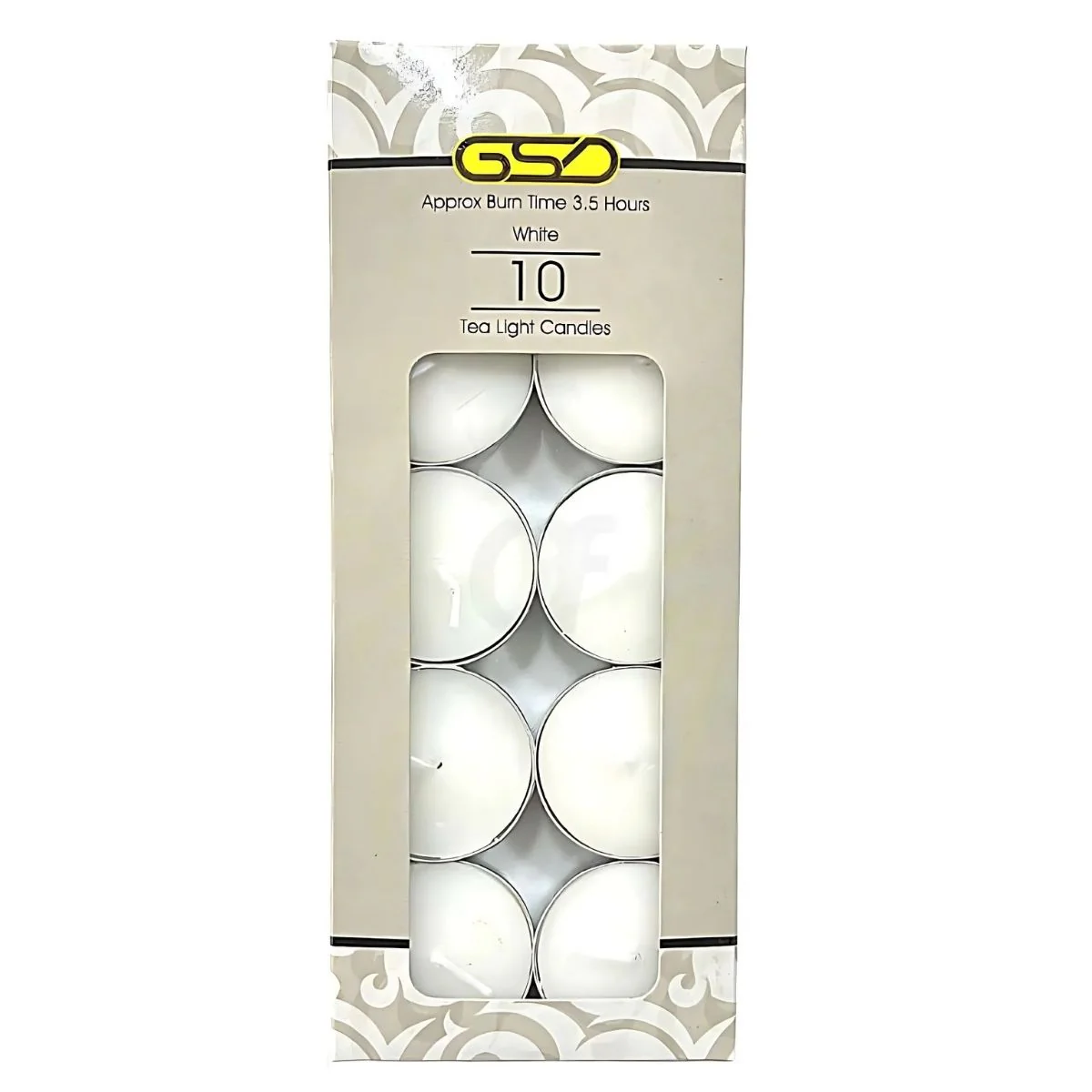GSD - White Tea Light Candles - 10 Pack