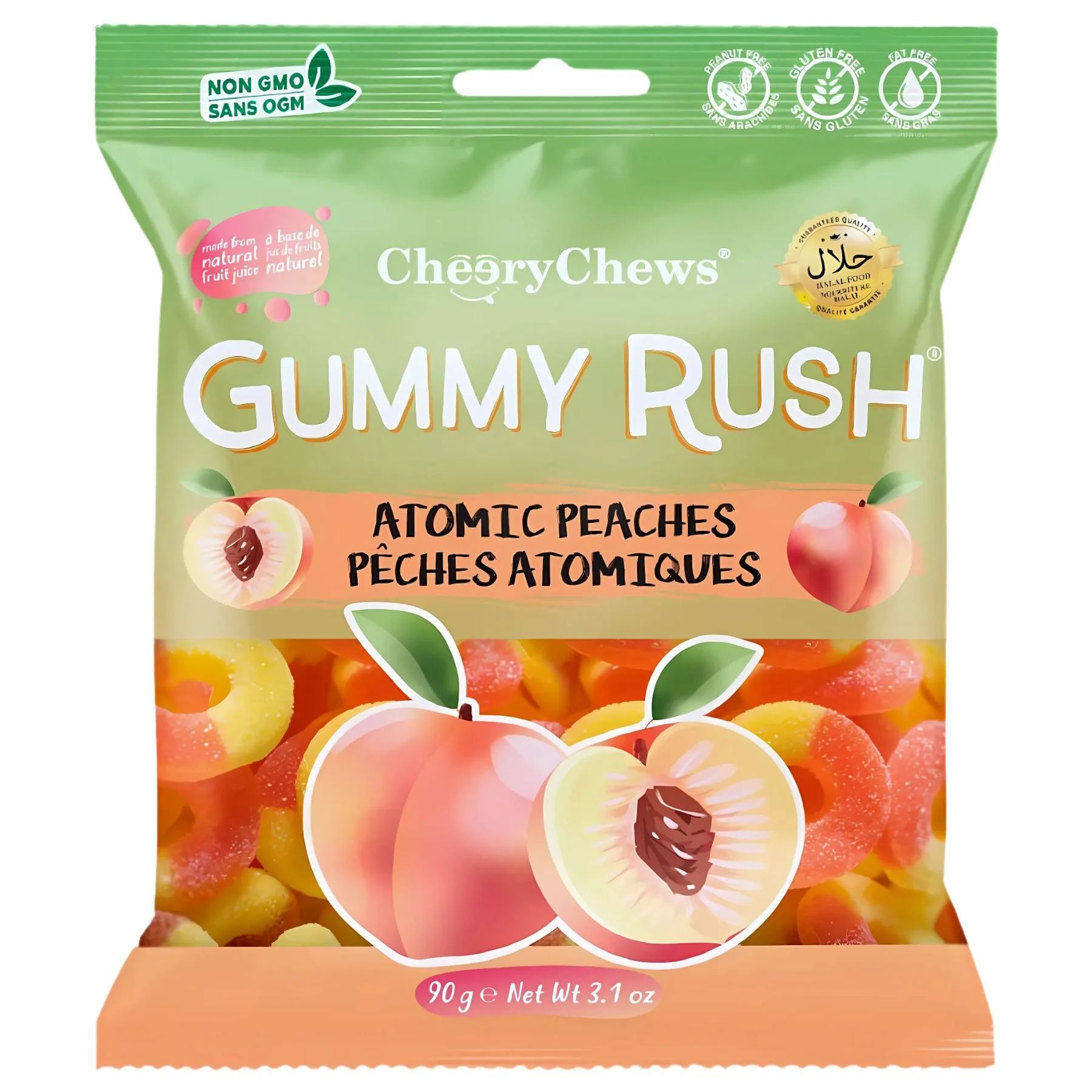 Gummy Rush - Atomic Peaches (Halal) - 90g