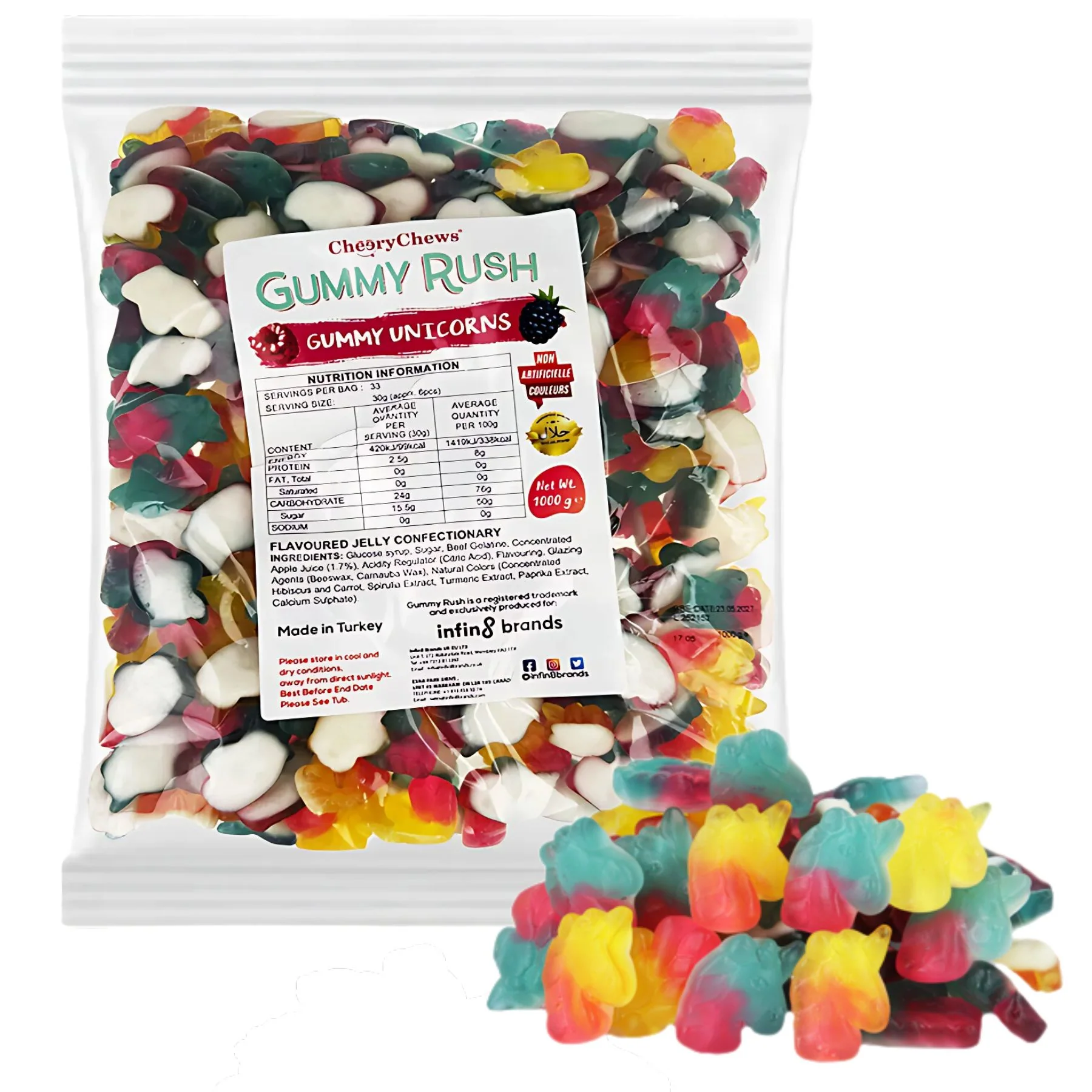 Gummy Rush - Gummy Unicorns (Halal) - 1Kg