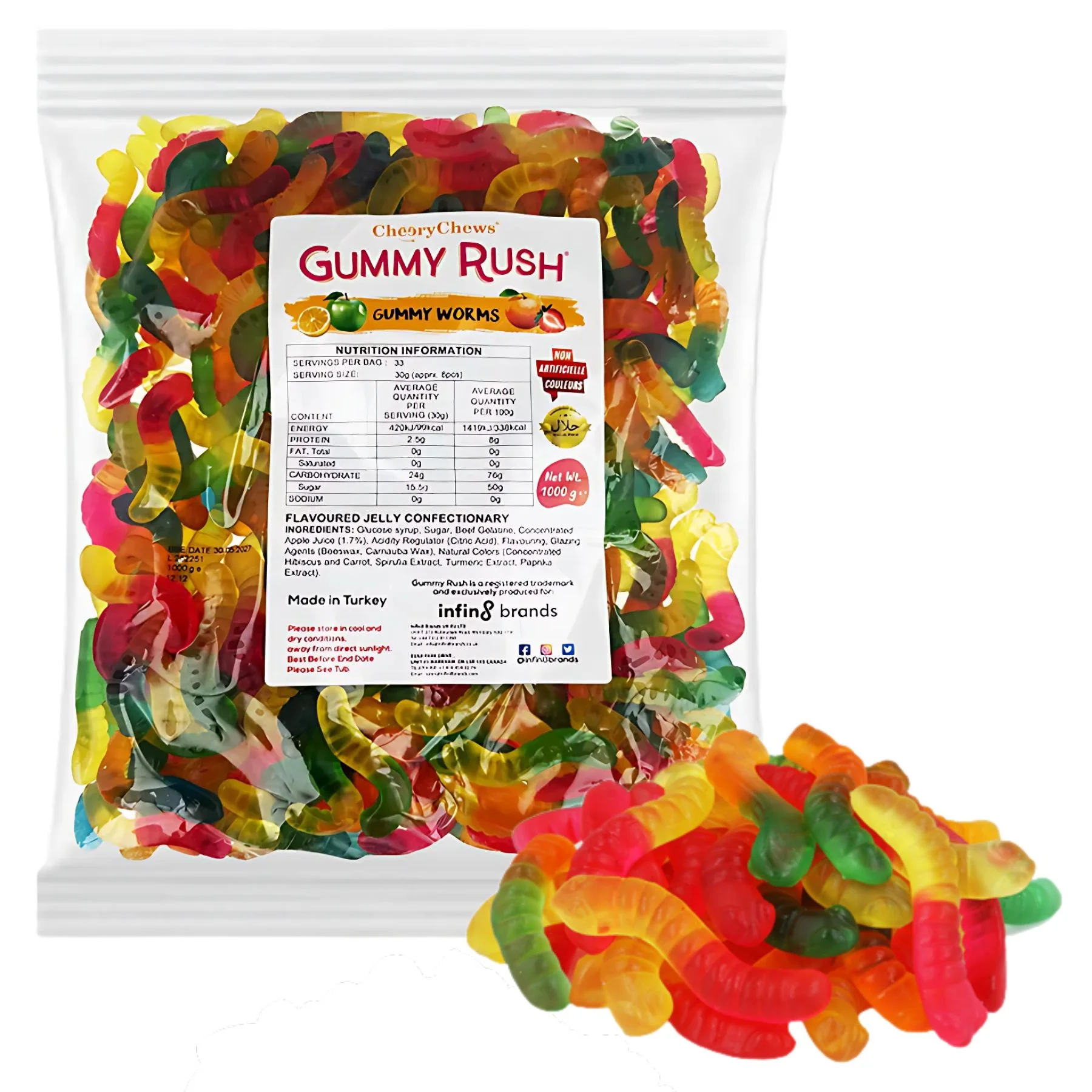 Gummy Rush - Gummy Worms (Halal) - 1Kg