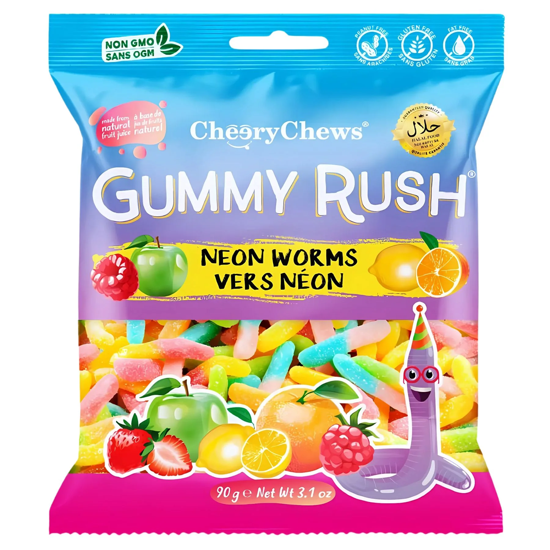 Gummy Rush - Neon Worms (Halal) - 90g