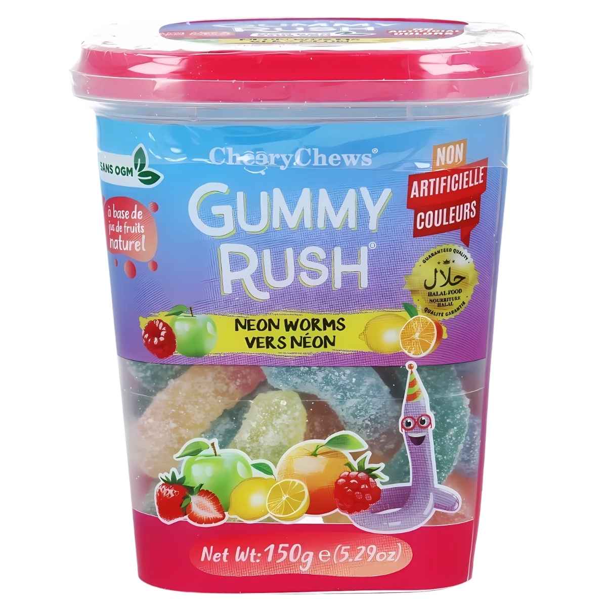 Gummy Rush - Neon Worms Tub (Halal) - 150g