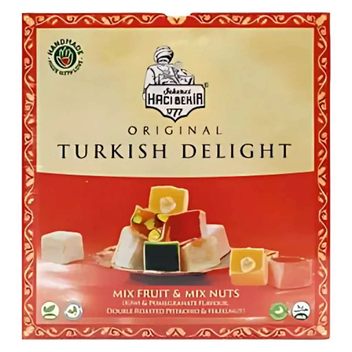 Haci Bekir - Mix Fruit & Mix Nut Turkish Delight (Kiwi, Pomegranate, Double Roasted Pistachio & Hazelnut) - 320g