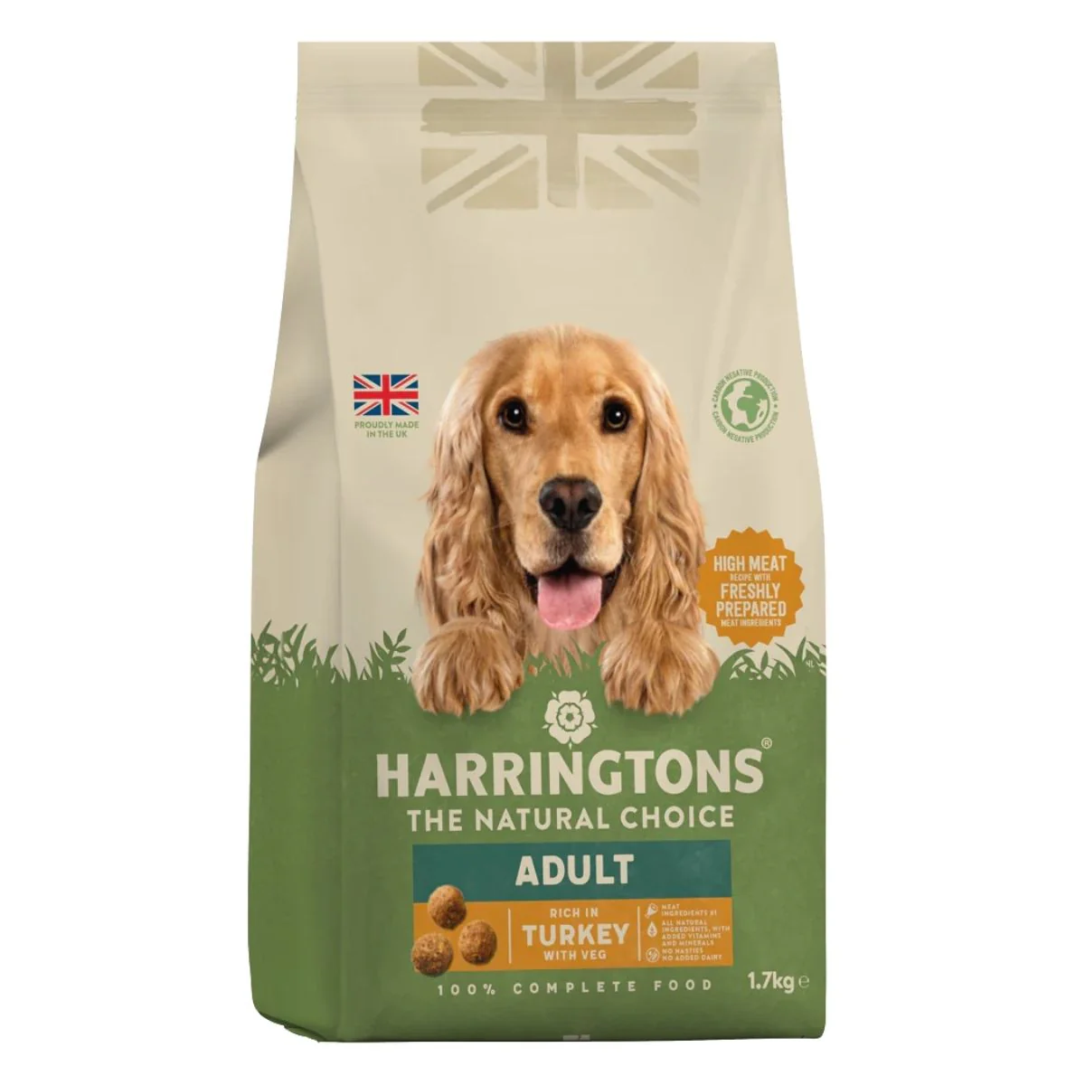 Harringtons - Adult Rich In Turkey & Veg Dog Food - 1.7kg