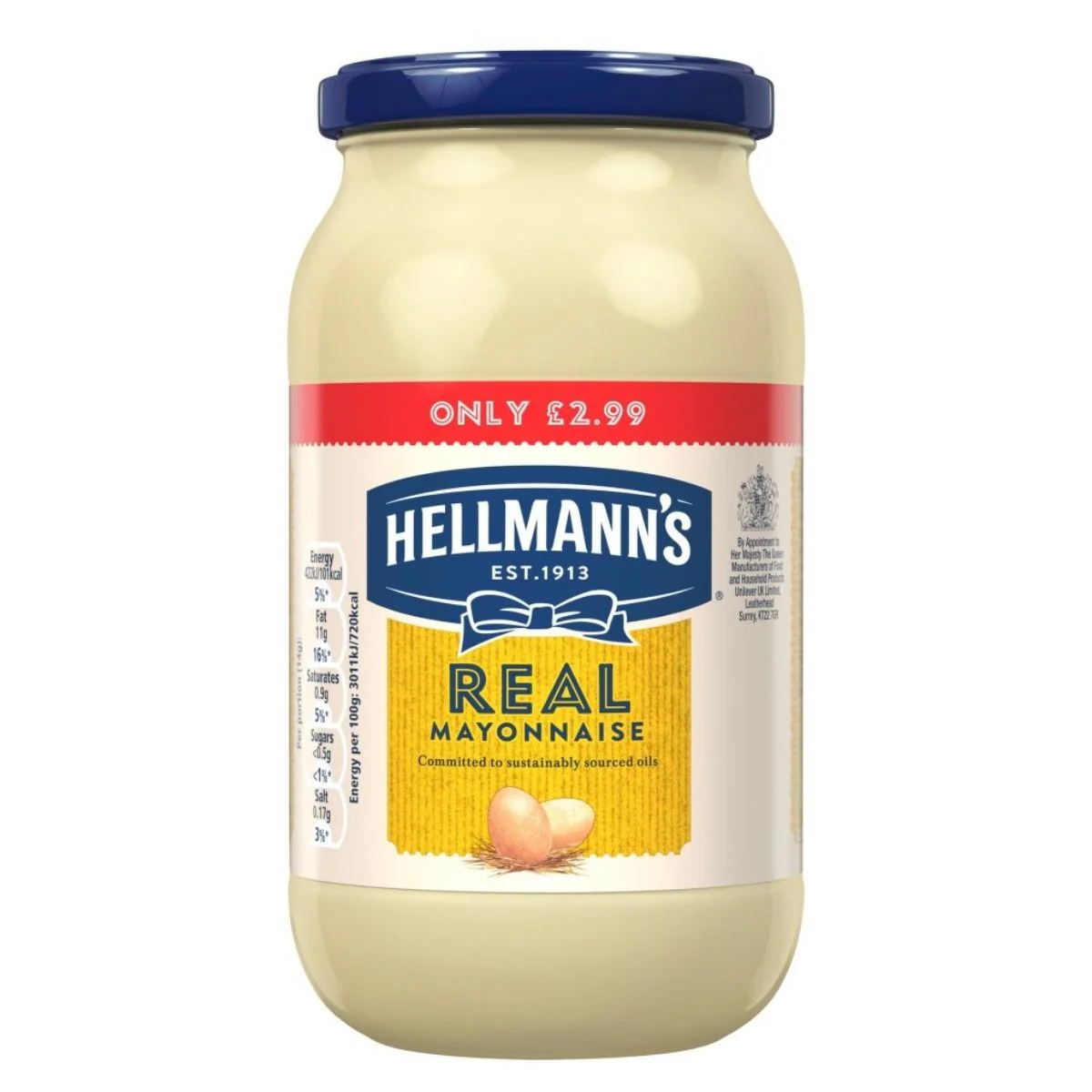 Hellmanns - Real Mayonnaise Jar - 400g