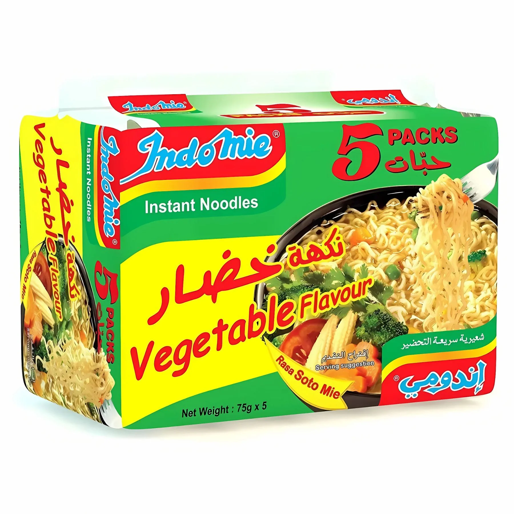 Indomie - Vegetable Flavoured Instant Noodles - 5 x 75g
