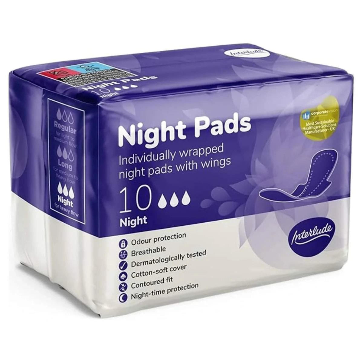 Interlude - Night Pads with Wings - 10 Pack