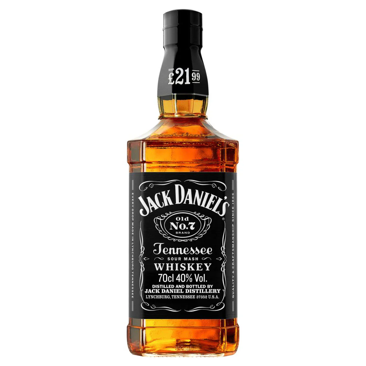 Jack Daniels - Old No. 7 Tennessee Whiskey (40.0% ABV) - 70cl