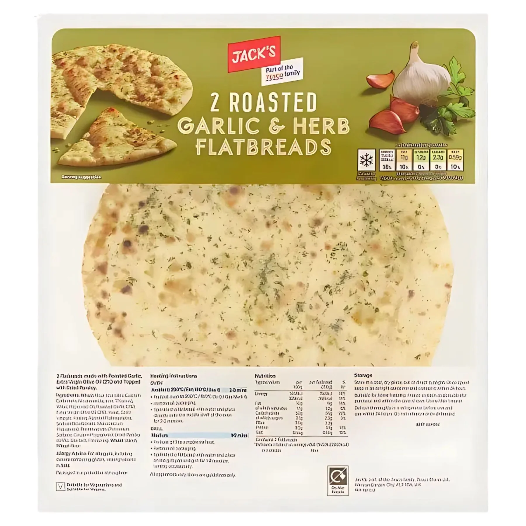Jack's - Roasted Garlic & Herbs Flat Breads - 2 Pack