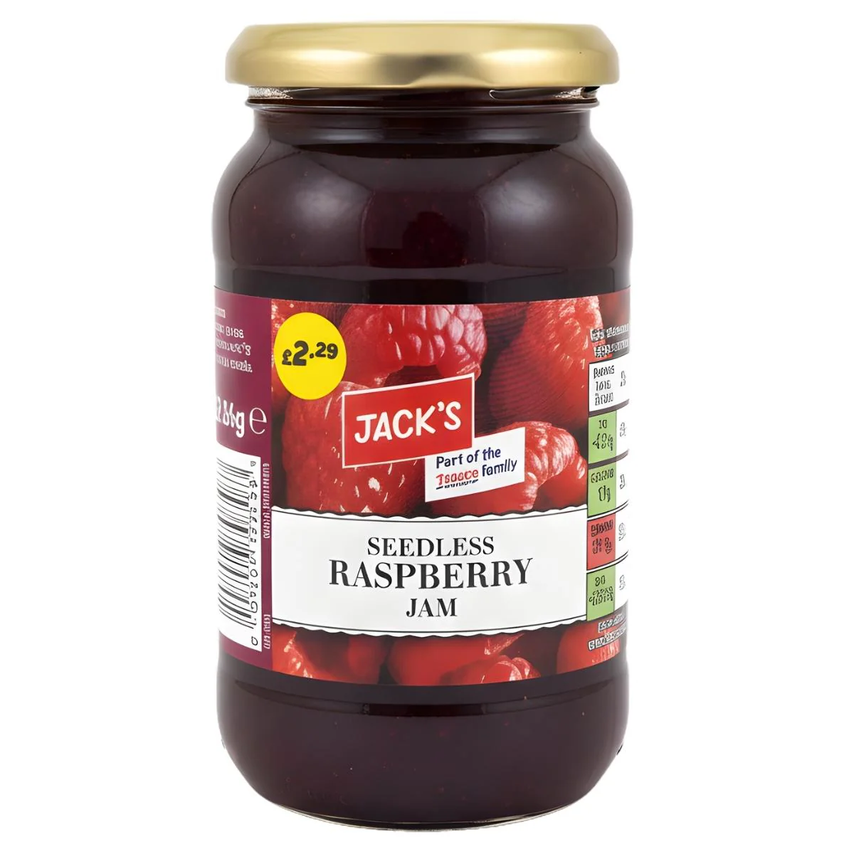 Jack's - Seedless Raspberry Jam - 454g