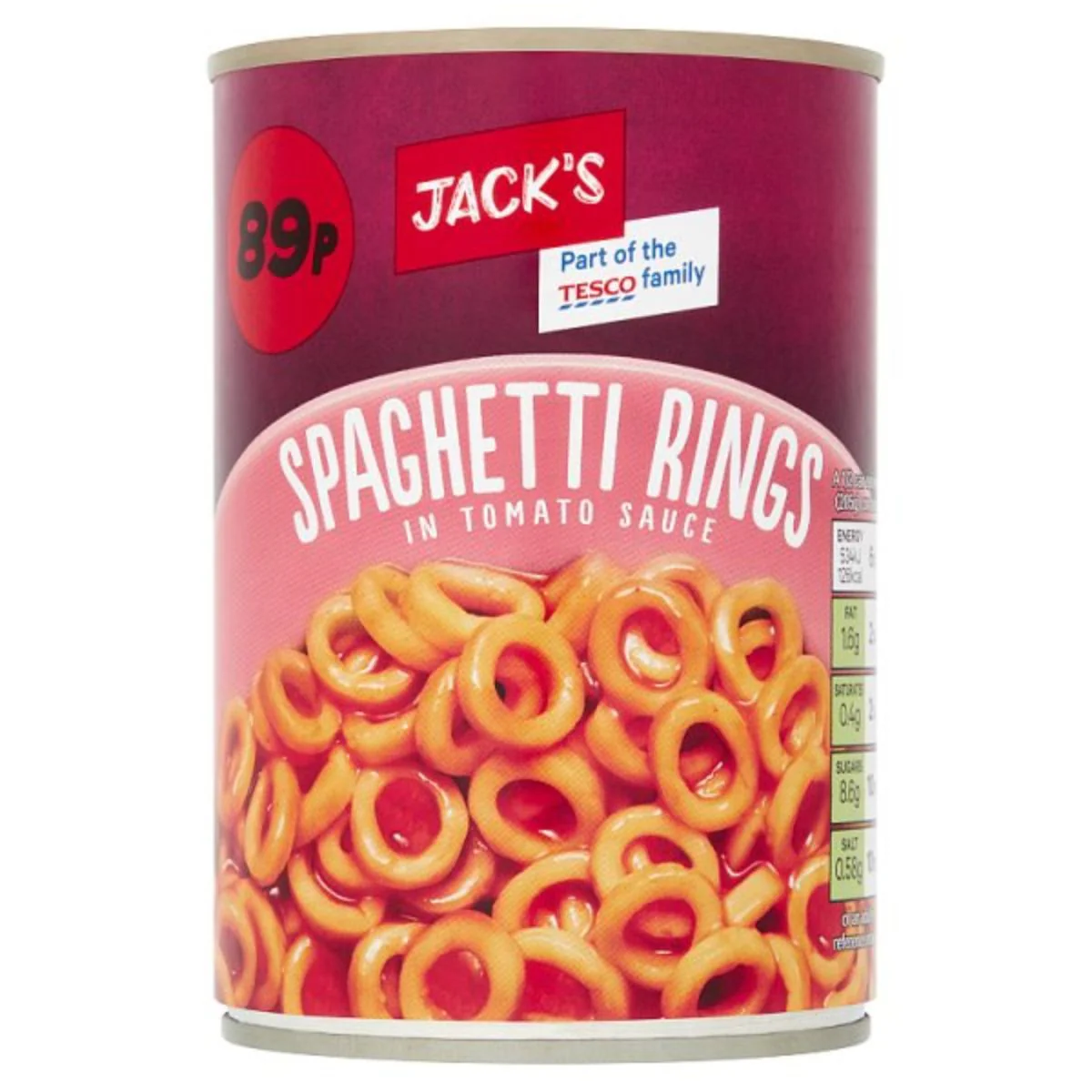 Jacks - Spaghetti Rings in Tomato Sauce - 410g