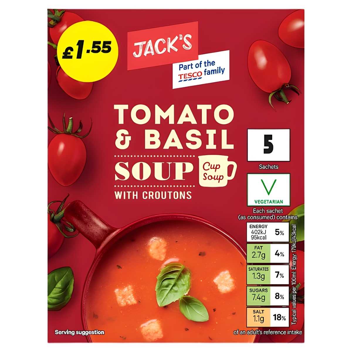 Jack's - Tomato & Basil Soup with Croutons - 120g