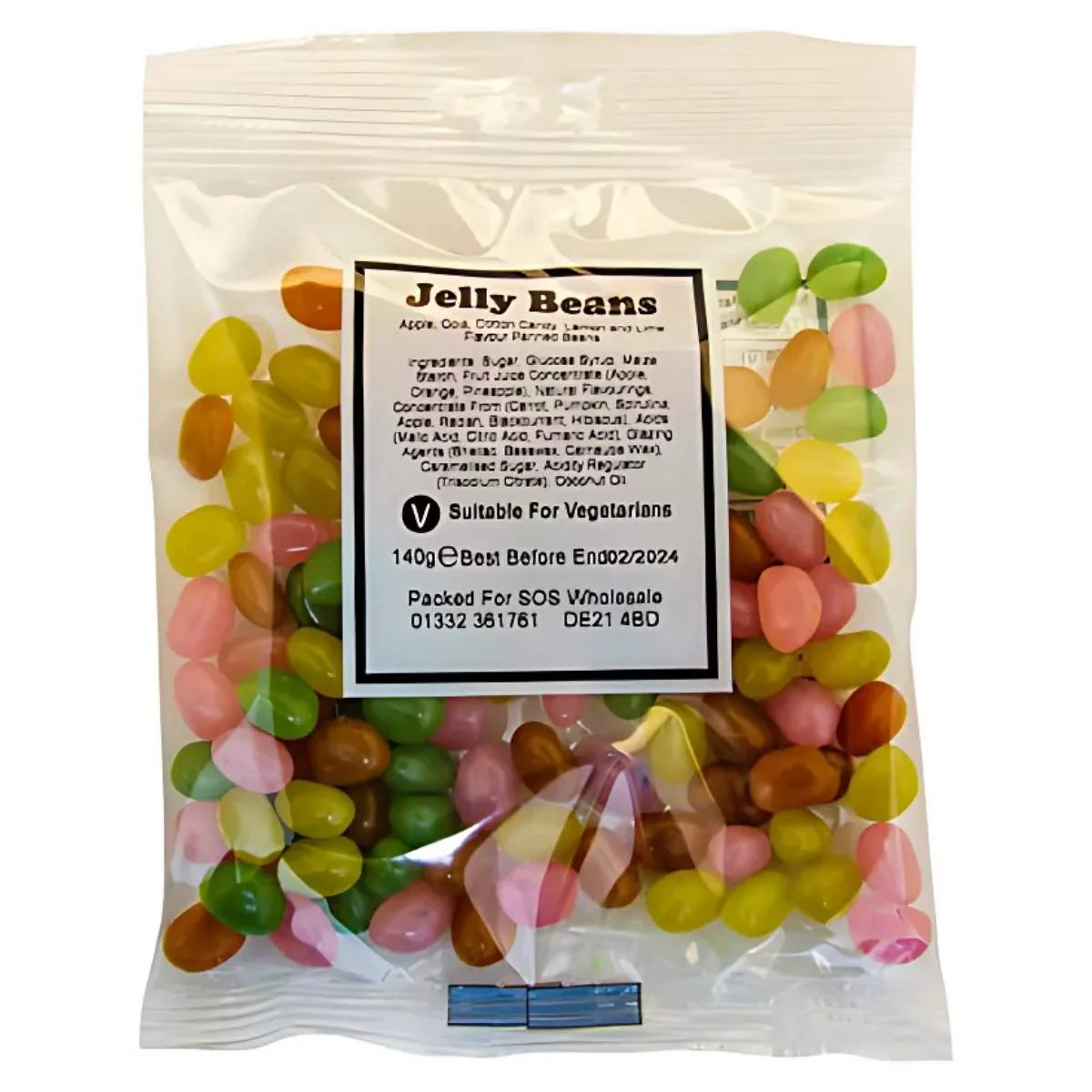 Jelly Beans - Small Kidney Shaped Fruit Flavour Panned Beans - 140g
