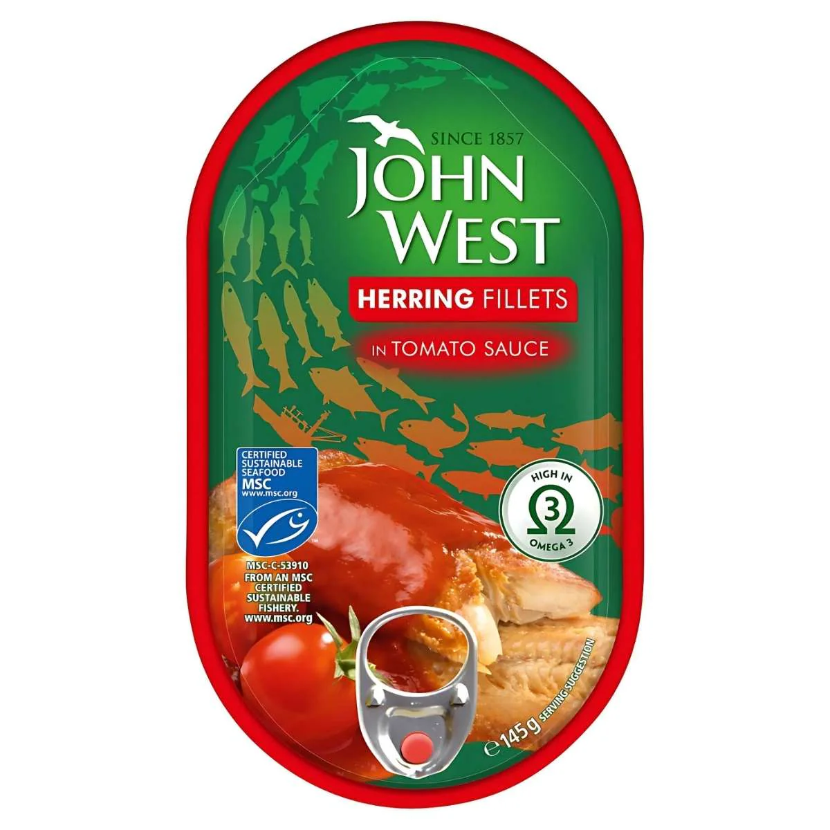 John West - Herrings Fillets In Tomato Sauce - 145g