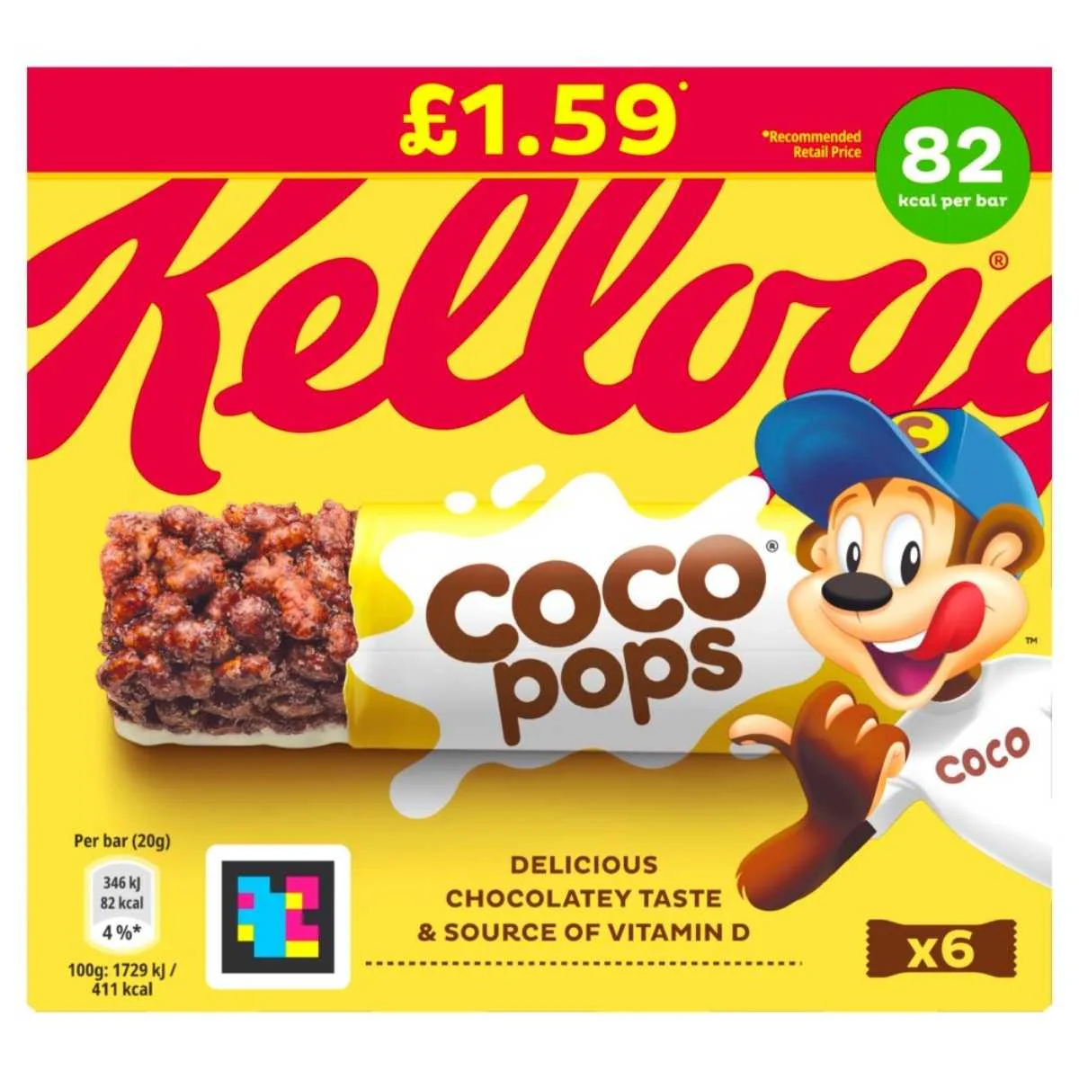 Kellogg's - Coco Pops Chocolate Cereal Bars Multipack - 6 x 20g