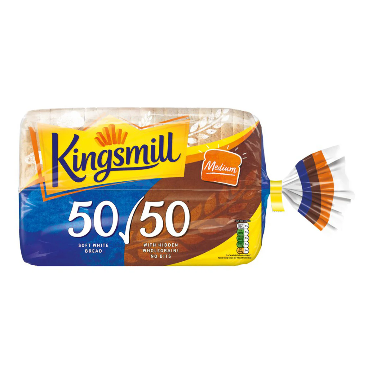 Kingsmill - Medium 50/50 Sliced Bread - 800g