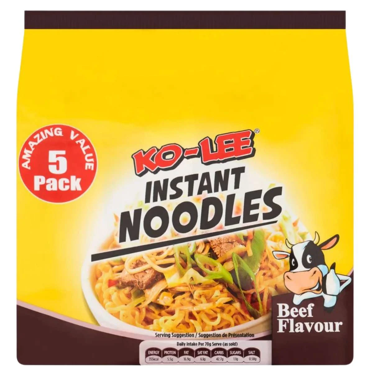 Ko-Lee - Beef Flavour Instant Noodles - 5 x 70g