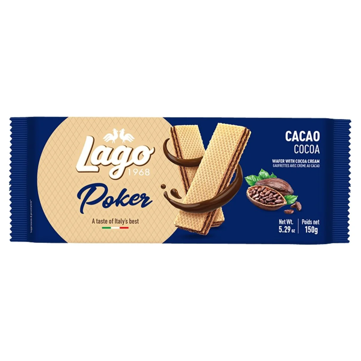 Lago - Poker Cocoa Wafer - 150g