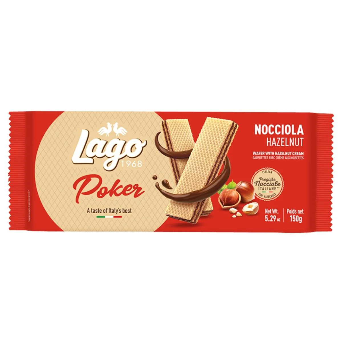 Lago - Poker Hazelnut Wafer - 150g