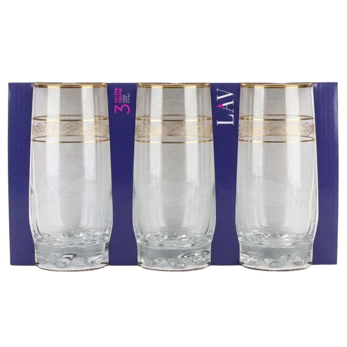 Lav - Sultan Adora Hiball Tumbler Glass 3 Piece Set - 390ml