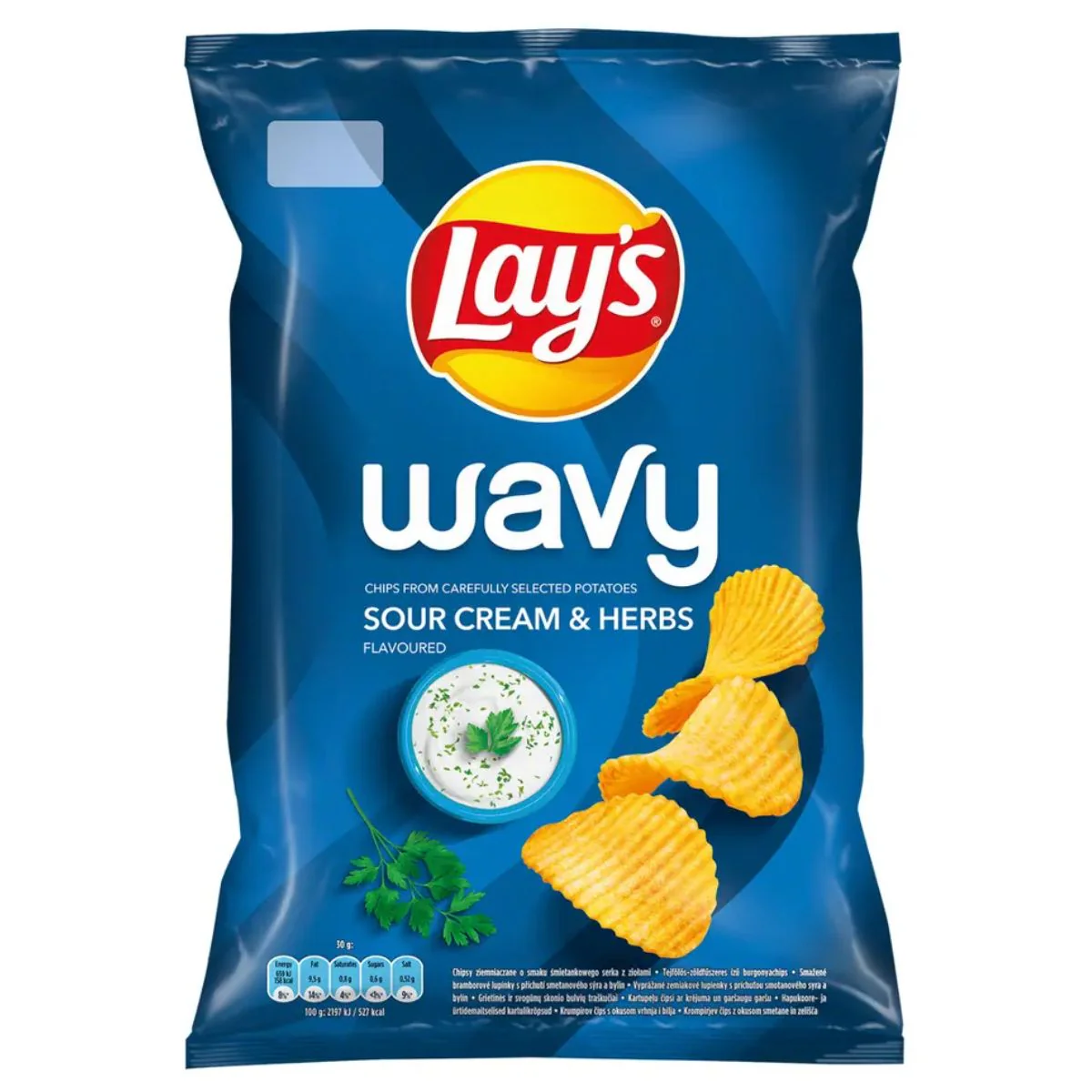 Lays - Max Wavy Sour Cream Crisps - 120g