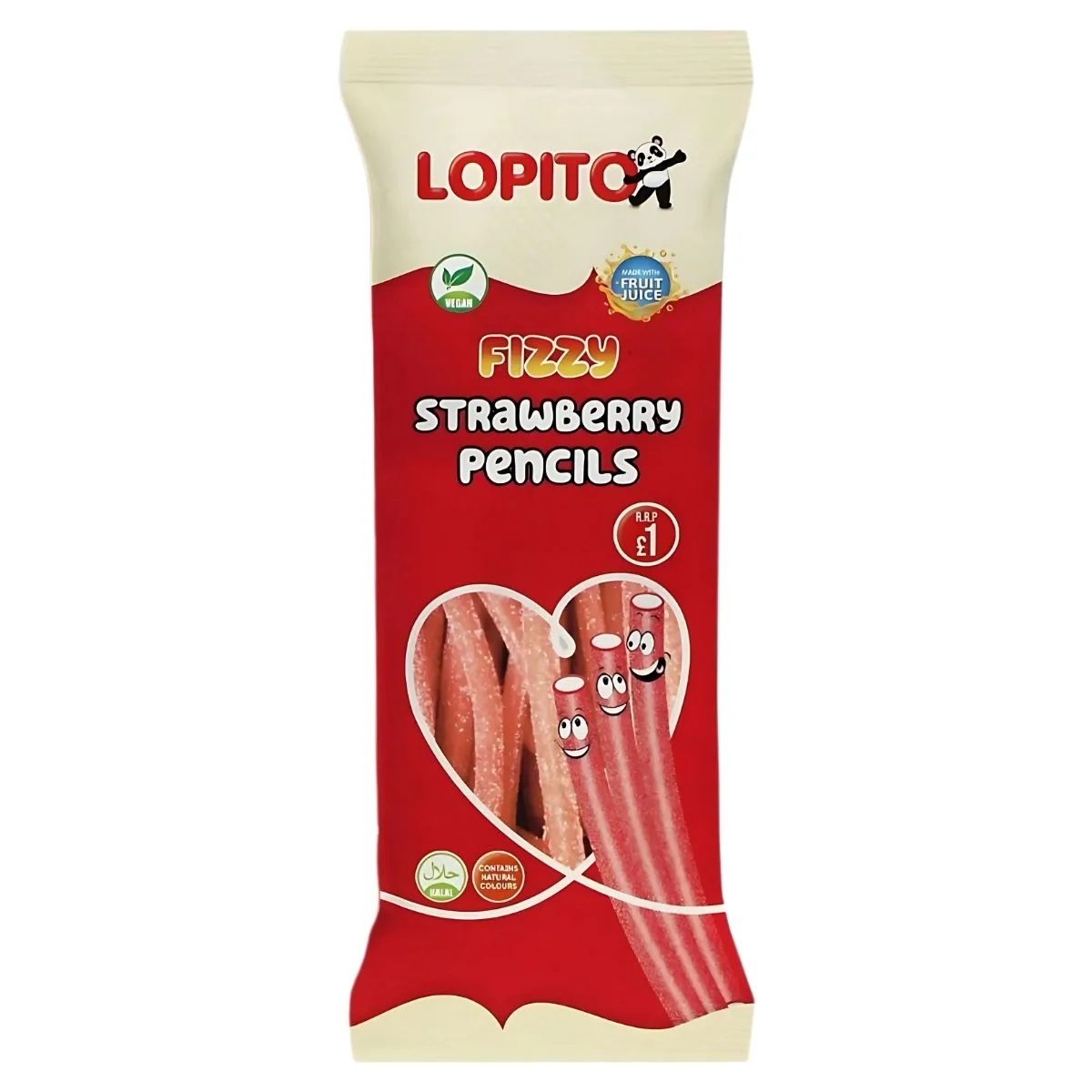 Lopito - Fizzy Strawberry Pencils - 150g