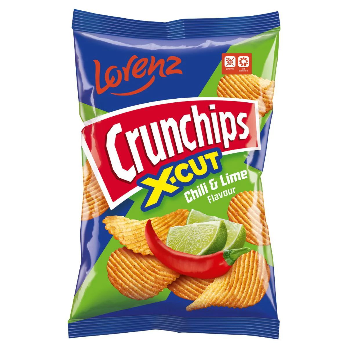 Lorenz - Crunchips X-Cut Chilli & Lime Flavour Crisps - 130g