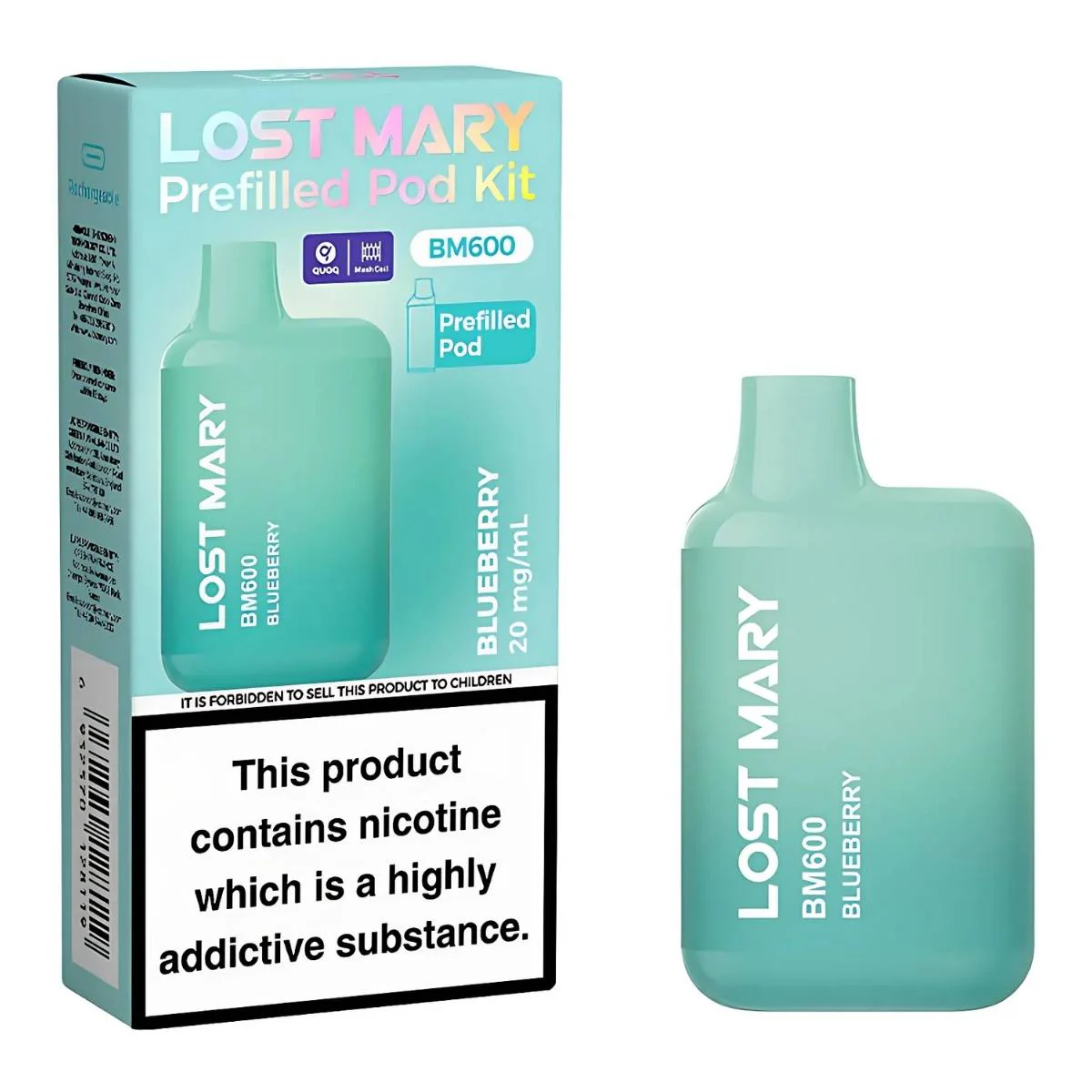 Lost Mary - Blueberry BM600 Prefilled Pod Vape Kit - 20mg/mL
